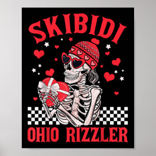 Funny Valentijnsdag Skibidi Ohio Rizzler Heart SK Poster