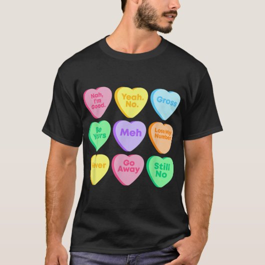 Funny Valentijnsdag Snoep hoort T-shirt (Voorkant)