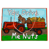 Funny Valentijnsdag Squirrel Pun Drive me Nuts Groot Cadeauzakje (Voorkant)