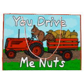 Funny Valentijnsdag Squirrel Pun Drive me Nuts Groot Cadeauzakje (Achterkant)