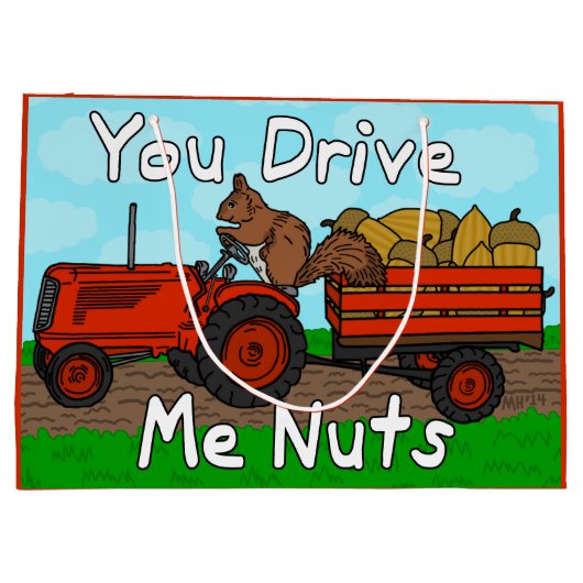 Funny Valentijnsdag Squirrel Pun Drive me Nuts Groot Cadeauzakje (Achterkant)