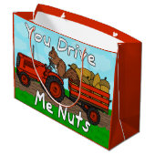Funny Valentijnsdag Squirrel Pun Drive me Nuts Groot Cadeauzakje (Achterkant Gekanteld)