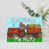 Funny Valentijnsdag Squirrel Pun Kinder klaslokaal Kaart (Staand voorkant)