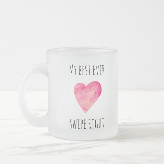 Funny Valentijnsdag Swipe Right Dating Matglas Koffiemok (Links)