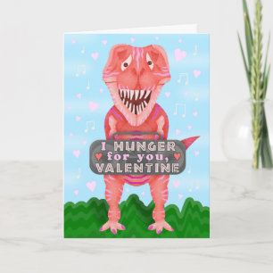 Funny Valentijnsdag T Rex Dinosaur Hunger Cute Feestdagen Kaart