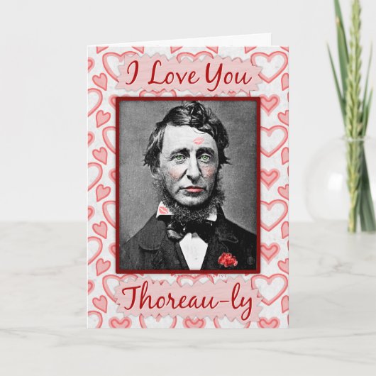 Funny Valentijnsdag Thoreau Bookworm Nerd Love Feestdagen Kaart (Voorkant)