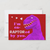 Funny Valentijnse Raptor Dinosaur Kinder klaslokaa Kaart (Voorkant)