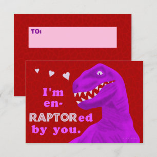 Funny Valentijnse Raptor Dinosaur Kinder klaslokaa Kaart