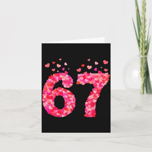 Funny Valentine 6 7 Meme Boy Six Seven Hearts Gen  Kaart (Voorkant)