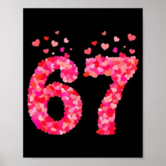 Funny Valentine 6 7 Meme Boy Six Seven Hearts Gen  Poster (Voorkant)