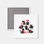 Funny Valentine Black Cats Positions - Black Cat H Magneet (Voorkant / Achterkant)