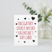 Funny Valentine Card – Obligatory Overly Mushy Feestdagenkaart (Staand voorkant)