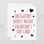 Funny Valentine Card – Obligatory Overly Mushy Feestdagenkaart (Voorkant / Achterkant)