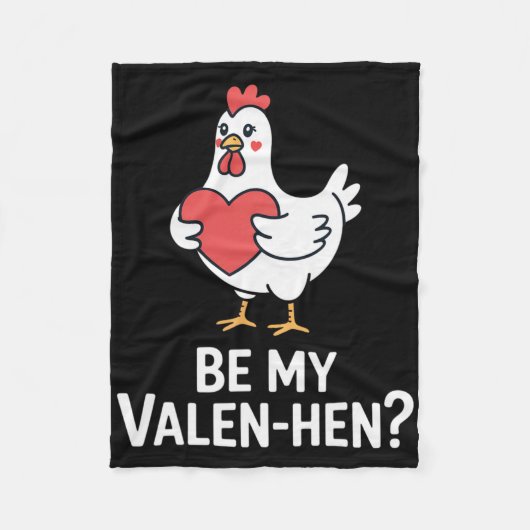 Funny Valentine Cute Chicken Lover Be My Valen Hen Fleece Deken (Voorkant)