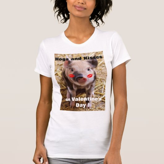 Funny Valentine Day Cute Funny Piglet T-shirt (Voorkant)