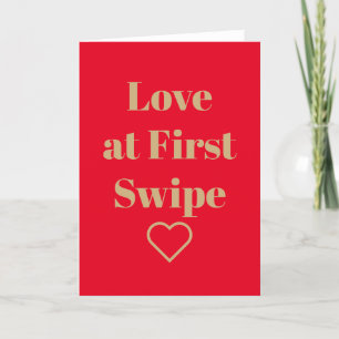 Funny Valentine Day Kaart Love op First Swipe