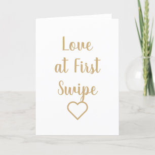 Funny Valentine Day Kaart Love op First Swipe