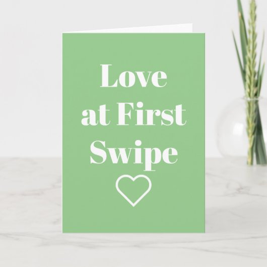 Funny Valentine Day Kaart Love op First Swipe (Voorkant)