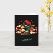 Funny Valentine Eend Jacht Camo Call Watervogels Kaart (Gele Bloem)