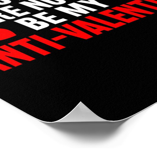 Funny Valentine Em For Valentines Day Be My Anti-v Poster (Hoek)