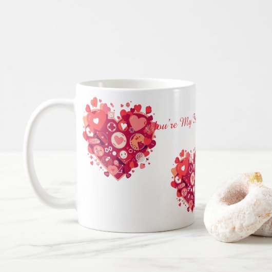 Funny Valentine Gift for Couple Koffiemok (Met donut)