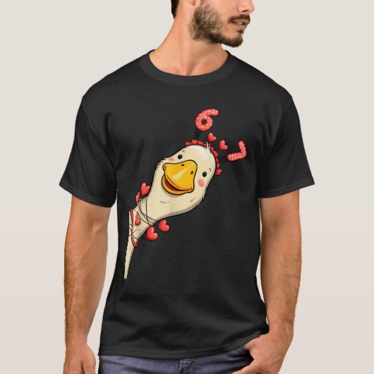 Funny Valentine Goose 6 7 Six Seven Meme Matching  T-shirt (Voorkant)