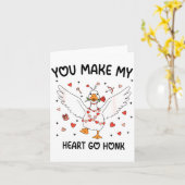 Funny Valentine Goose Coquette You Make My Heart G Kaart (Gele Bloem)