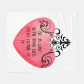 Funny Valentine pink heart Fleece Deken (Voorkant (Horizontaal))