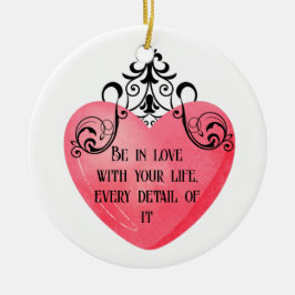 Funny Valentine pink heart Keramisch Ornament