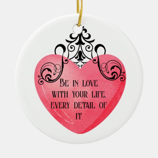 Funny Valentine pink heart Keramisch Ornament (Voorkant)