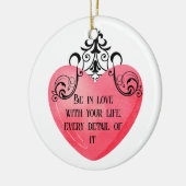 Funny Valentine pink heart Keramisch Ornament (Links)