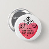 Funny Valentine pink heart Ronde Button 5,7 Cm (Voorkant /achterkant)