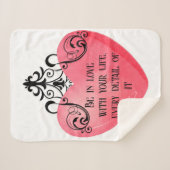 Funny Valentine pink heart Sherpa Deken (Voorkant (horizontaal))