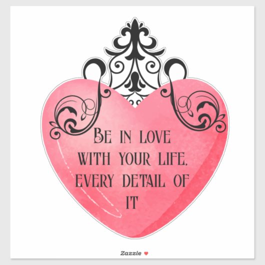 Funny Valentine pink heart Sticker (Vel)