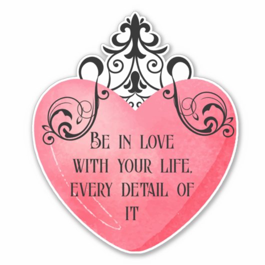 Funny Valentine pink heart Sticker (Voorkant)