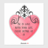 Funny Valentine pink heart Sticker (Vel)