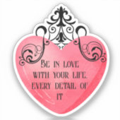 Funny Valentine pink heart Sticker (Voorkant)