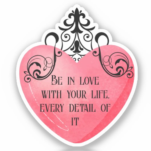 Funny Valentine pink heart Sticker (Voorkant)