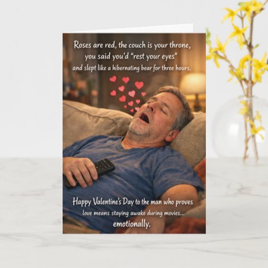 Funny Valentine’s Cards for Dads Kaart (Gele Bloem)