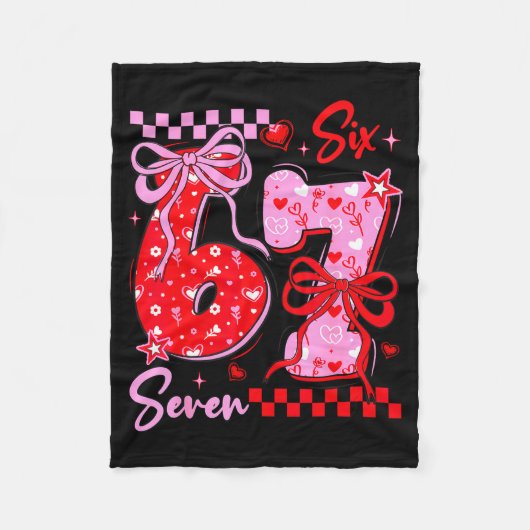 Funny Valentine’s Day 67 Meme 6 7 Valentine Bow He Fleece Deken (Voorkant)