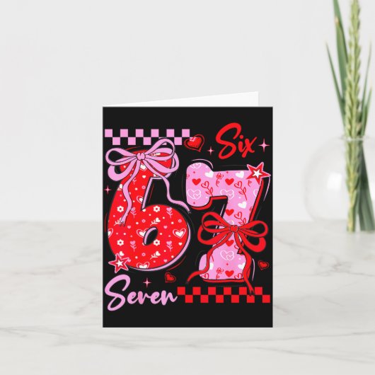 Funny Valentine’s Day 67 Meme 6 7 Valentine Bow He Kaart (Voorkant)