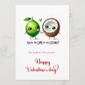 Funny Valentine’s Day Love Card with Cartoon Fruit Feestdagenkaart (Voorkant)