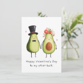 Funny Valentine’s Day romantic Married Avocado Feestdagenkaart (Staand voorkant)