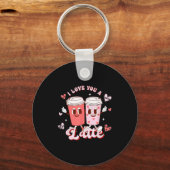 Funny Valentine Shirt I Love You A Latte Shirt For Sleutelhanger (Voorkant)