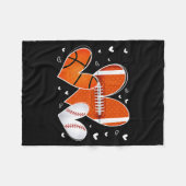Funny Valentines Baseball Basketball Football Hear Fleece Deken (Voorkant (Horizontaal))