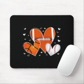 Funny Valentines Baseball Basketball Football Hear Muismat (Met muis)