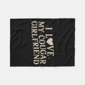 Funny Valentine's Day 2025 I Love My Cougar Girlfr Fleece Deken (Voorkant (Horizontaal))