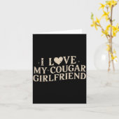 Funny Valentine's Day 2025 I Love My Cougar Girlfr Kaart (Gele Bloem)