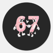 Funny Valentine's Day 6 7 Six Seven Meme Valentine Ronde Sticker (Voorkant)