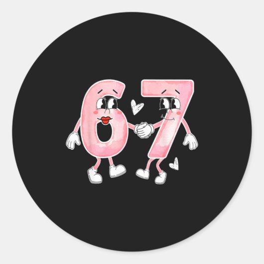 Funny Valentine's Day 6 7 Six Seven Meme Valentine Ronde Sticker (Voorkant)